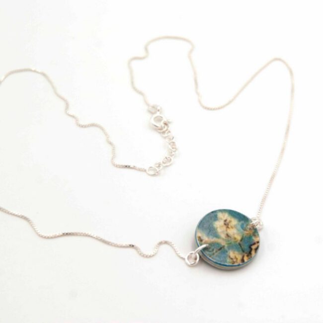 Collar Mini Almendro Azul Corto - Imagen 4