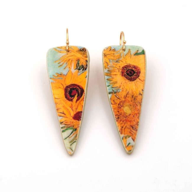 Pendientes Girasoles De Van Gogh  Grandes