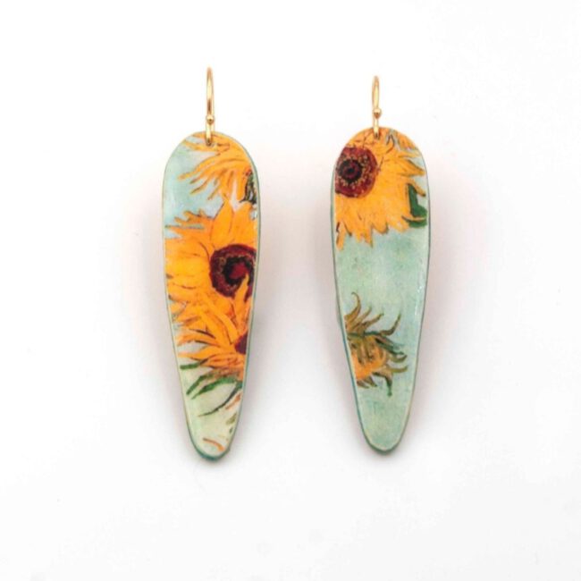 Pendientes Girasoles De Van Gogh  Largos