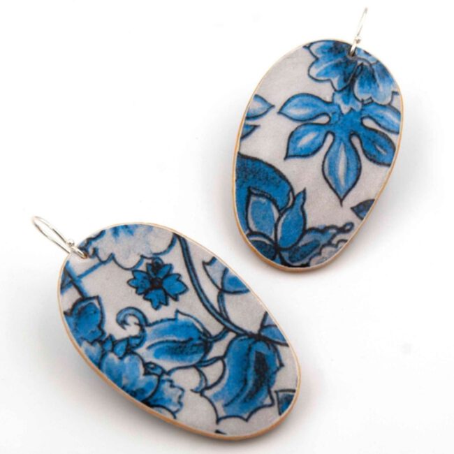 Pendientes Claveles Azul Intenso - Imagen 2