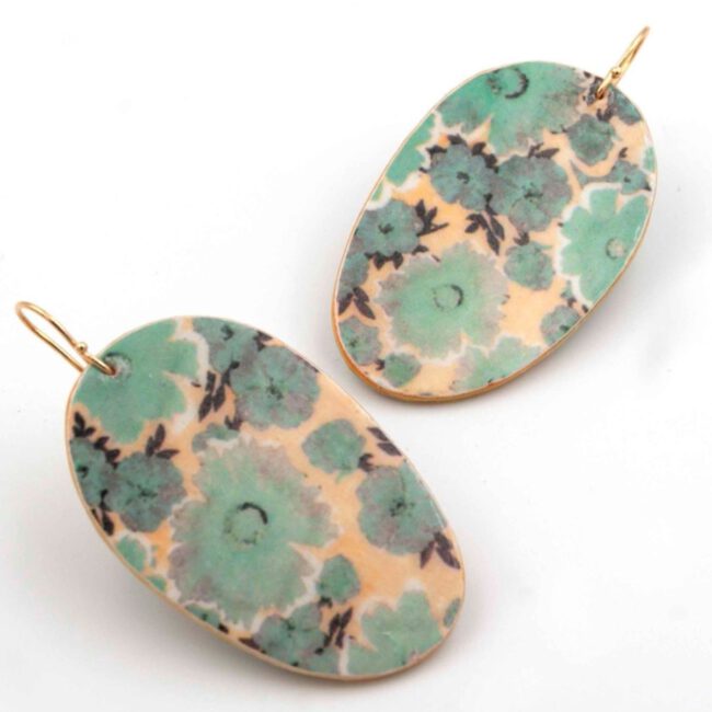 Pendientes Claveles Verde Agua - Imagen 2