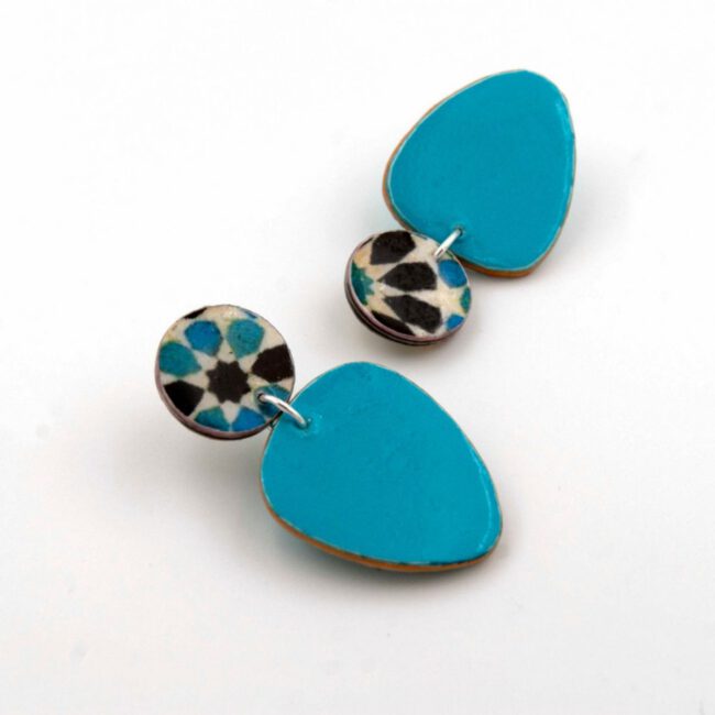 Pendientes Lirios Azules Mini - Imagen 2