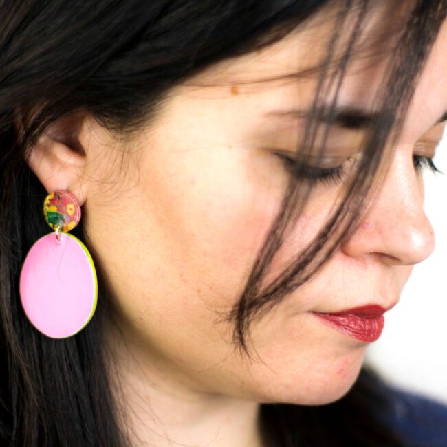 Pendientes Geranios Rosas - Imagen 4