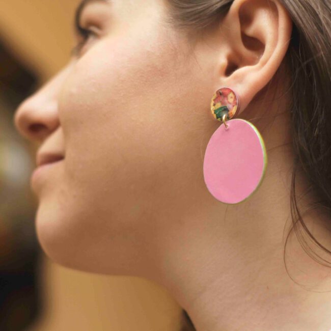 Pendientes Geranios Rosas - Imagen 3