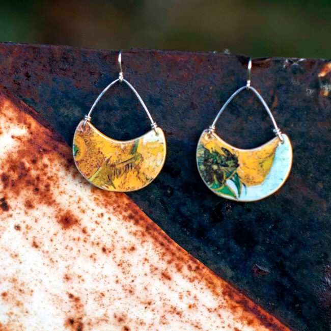Pendientes Girasoles De Van Gogh - Imagen 4