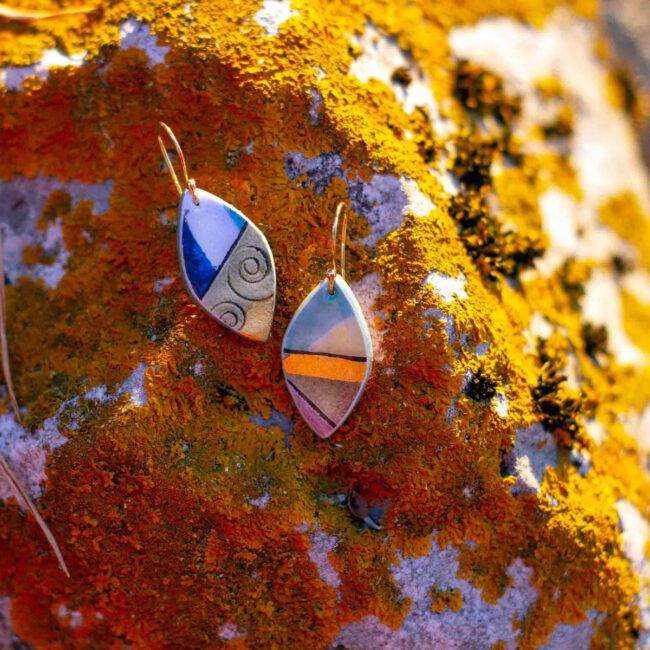 Pendientes hojitas de Klimt - Imagen 4