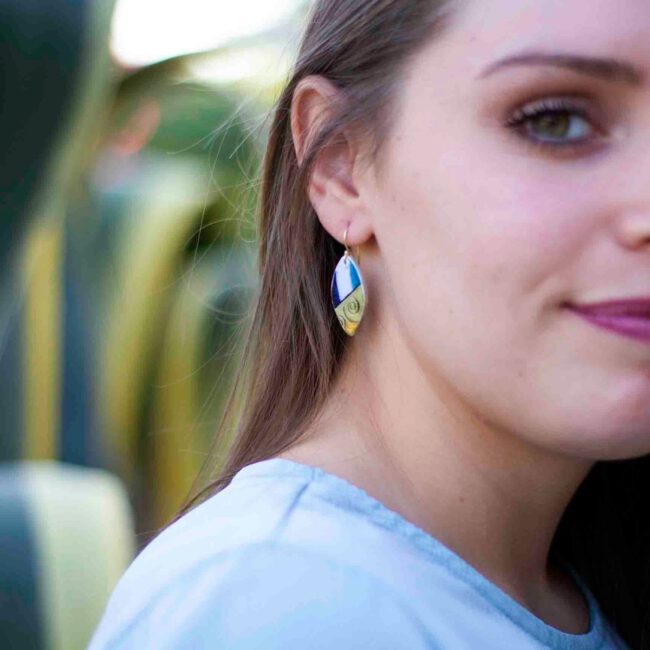 Pendientes hojitas de Klimt - Imagen 3