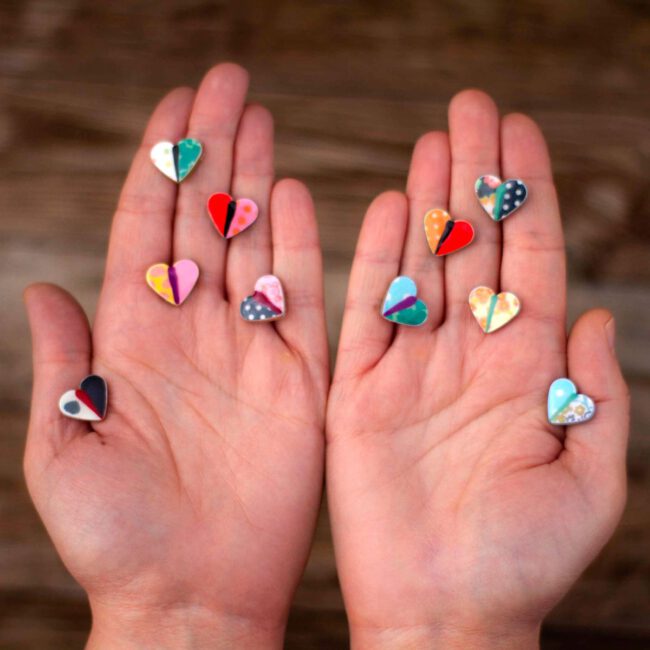 Pendientes de Corazón Flores - Imagen 4