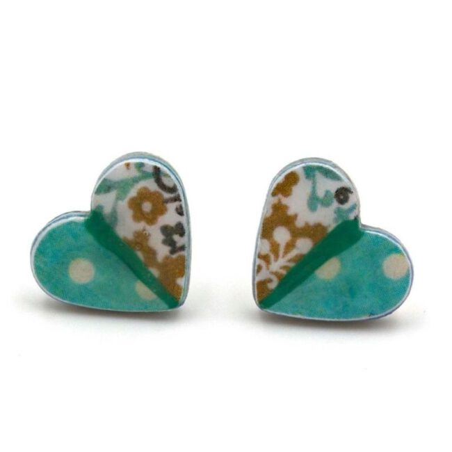 Pendientes de Corazón Celestes