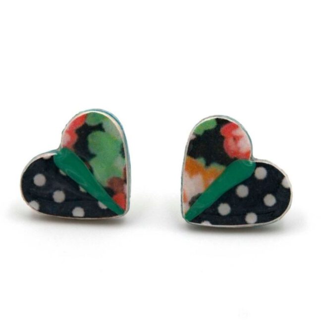 Pendientes de Corazón Flores