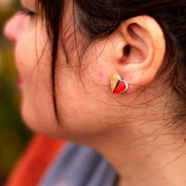 Pendientes de Corazón Rojos - Imagen 3