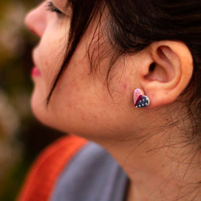 Pendientes de Corazón Salmon - Imagen 3