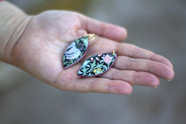 Pendientes Claveles multicolor - Imagen 5