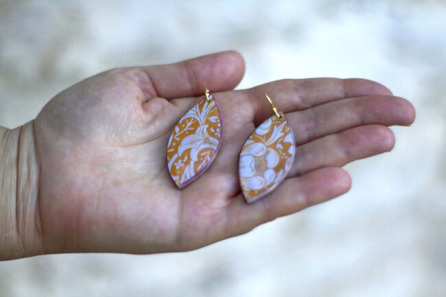 Pendientes Claveles naranjas - Imagen 4