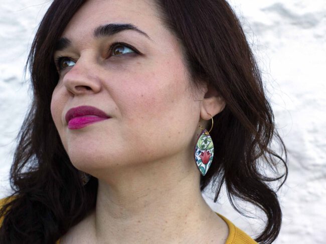 Pendientes Claveles verdes - Imagen 3