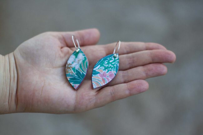 Pendientes Claveles verde agua - Imagen 9